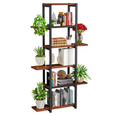 Raft, negru/lemn rustic, LEMY