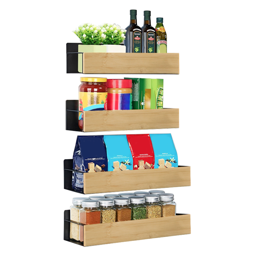 Poliţe, 4 buc, maro/negru, ZOBER TYP 1