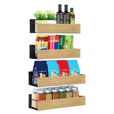 Poliţe, 4 buc, maro/negru, ZOBER TYP 1