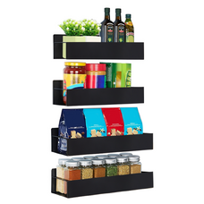 Poliţe, 4 buc, negru, ZOBER TYP 2