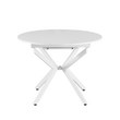 Masă extensibilă de dining, albă, 100x100-140x75 cm, ABERO TIP 1