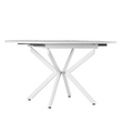 Masă extensibilă de dining, albă, 100x100-140x75 cm, ABERO TIP 1