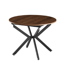 Masă extensibilă de dining, stejar închis/neagră, 100x100-140x75 cm, ABERO TIP 1