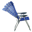 Scaun de grădină poziţionabil, albastru/gri, AVELAR