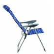 Scaun de grădină poziţionabil, albastru/gri, AVELAR