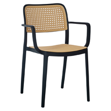 Scaun, stivuibil, negru/bej, RAVID  NEW TIP 2