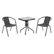 Scaun de grădină stivuibil, negru, oţel/plastic, FRENY