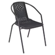 Scaun de grădină stivuibil, negru, oţel/plastic, FRENY