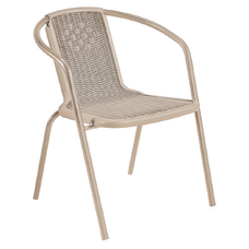 Scaun de grădină stivuibil, champagne, oţel/plastic, FRENY