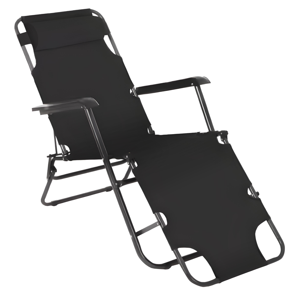 Scaun poziţionabil de grădină, negru, REGED