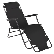 Scaun poziţionabil de grădină, negru, REGED