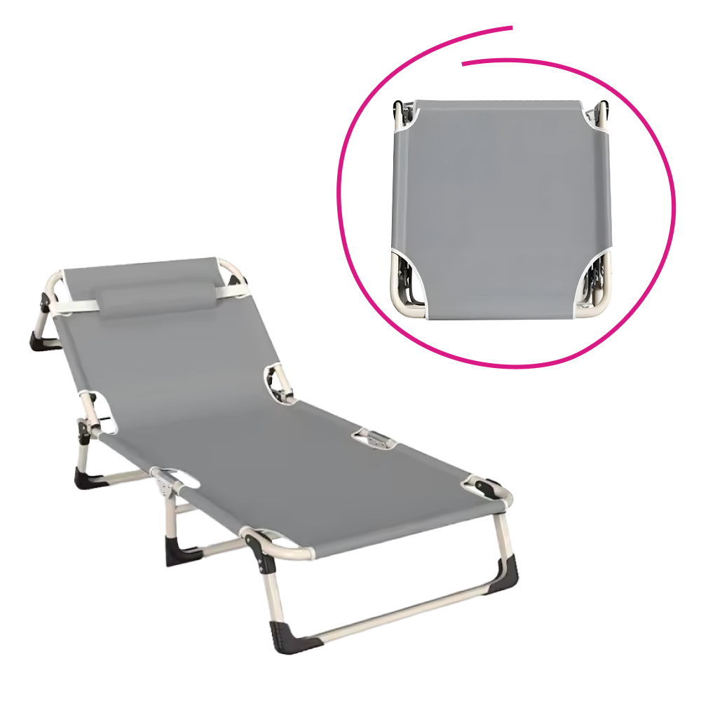 şezlong de grădină, gri/bej, BOVRY