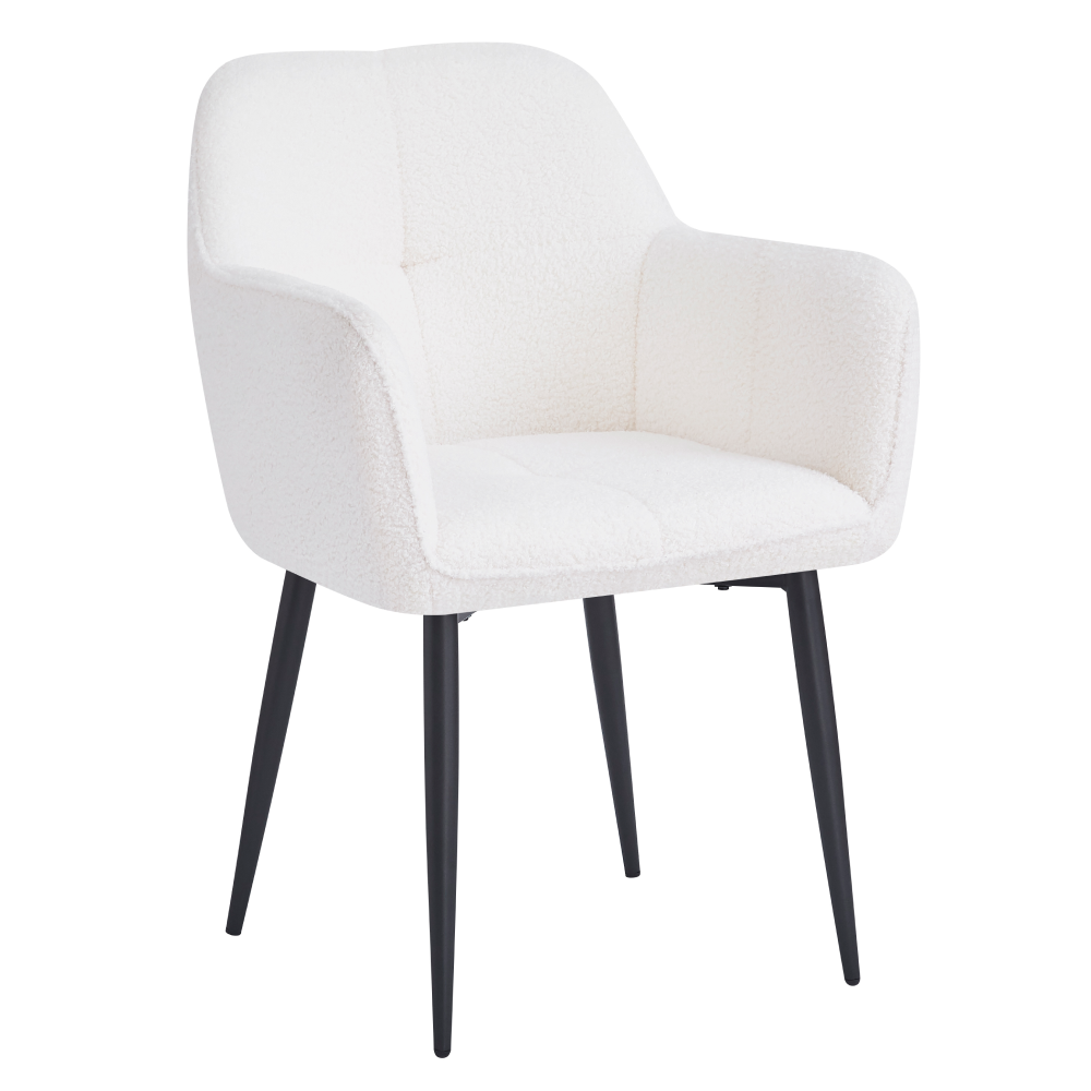 Fotoliu pentru sufragerie, alb/negru, SENER