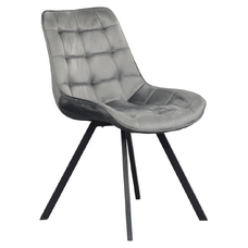 Scaun de sufragerie, ţesătură Velvet gri închis/negru, SAMIRA