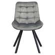 Scaun de sufragerie, ţesătură Velvet gri închis/negru, SAMIRA