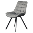 Scaun de sufragerie, ţesătură Velvet gri închis/negru, SAMIRA