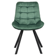 Scaun de luat masa, ţesătură Velvet verde închis/negru, SAMIRA