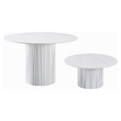 Măsuţă de cafea, marmură albă/MDF, diametru 80 cm, MAHIR TYP 1