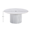 Măsuţă de cafea, marmură albă/MDF, diametru 80 cm, MAHIR TYP 1