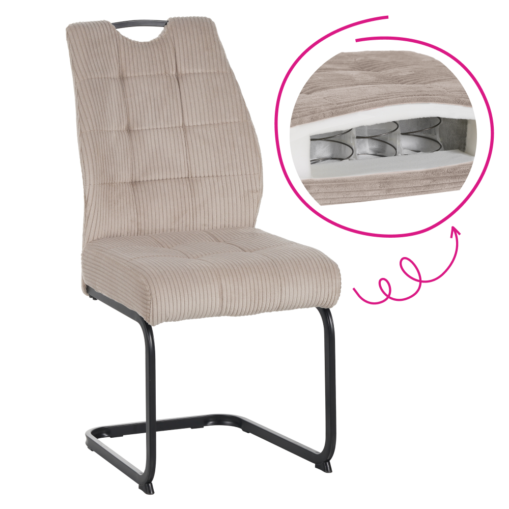 Scaun pentru sufragerie, maro-gri Taupe/neagră, KELMA