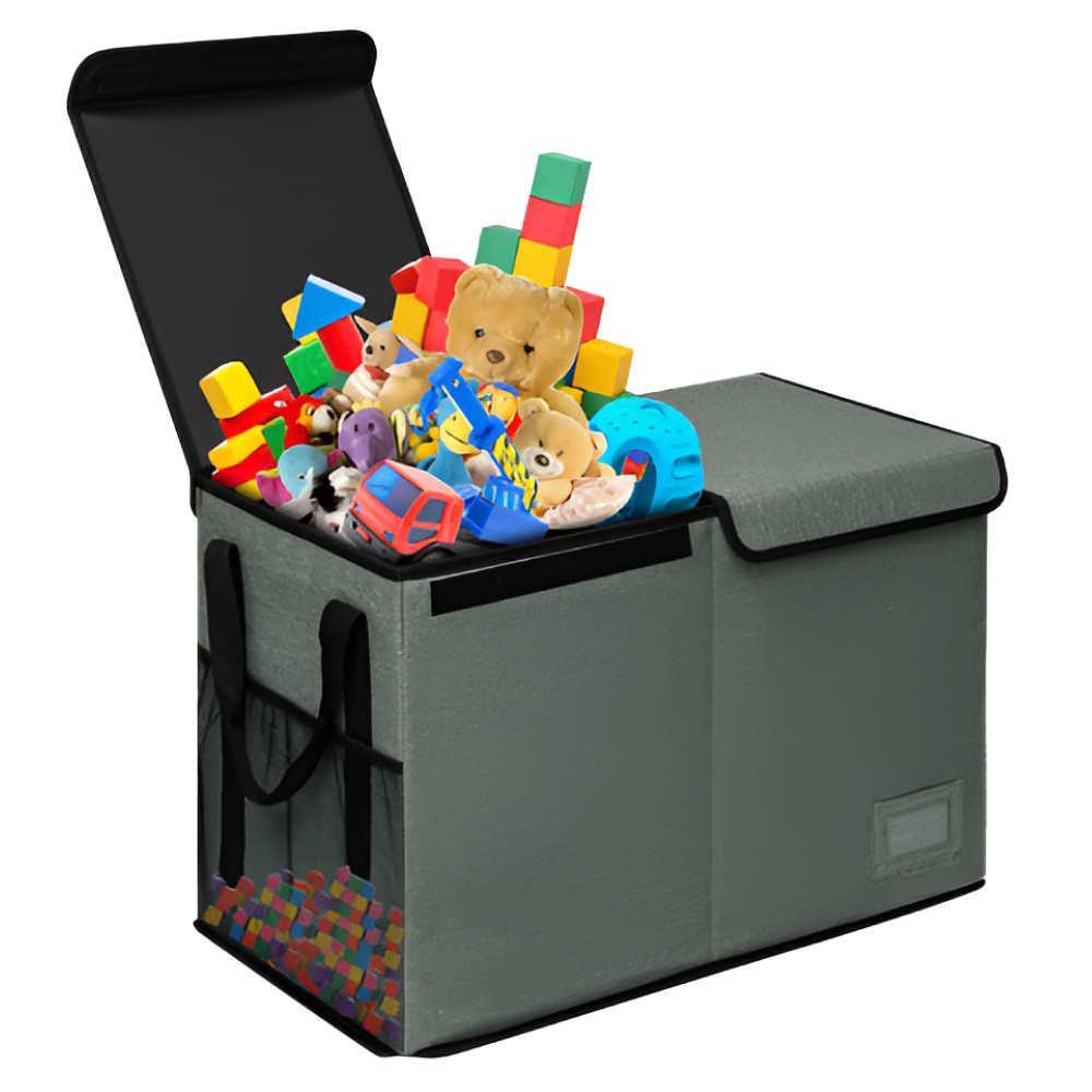 Cutie de depozitare pliabilă, gri/negru, DETER