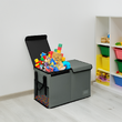 Cutie de depozitare pliabilă, gri/negru, DETER