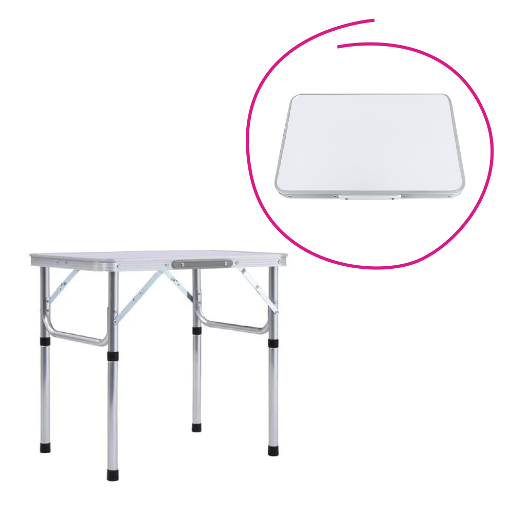 Masă de camping pliabiăla, 60 cm, aluminiu/MDF, KEPI TYP 2