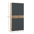 Dulap pantofar/raft, grafit/stejar wotan, VILOT
