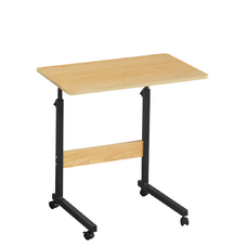 Reglabil masă PC cu roţi, stejar/negru, JUSTUS