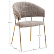 Fotoliu de sufragerie de design, textil maro/gold crom auriu, DASMIN TIP 1