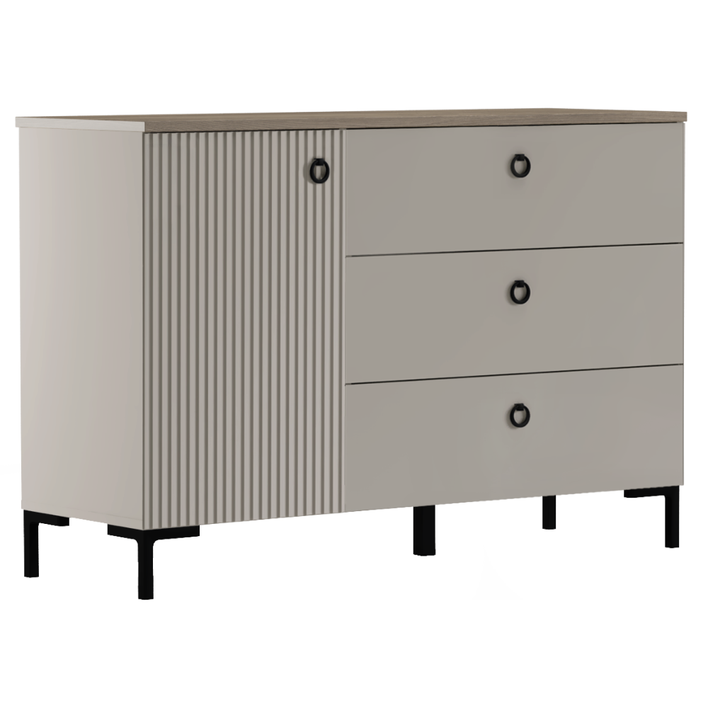 Comodă, stejar Taupe/stejar silverjack, DOMCA 1D3S