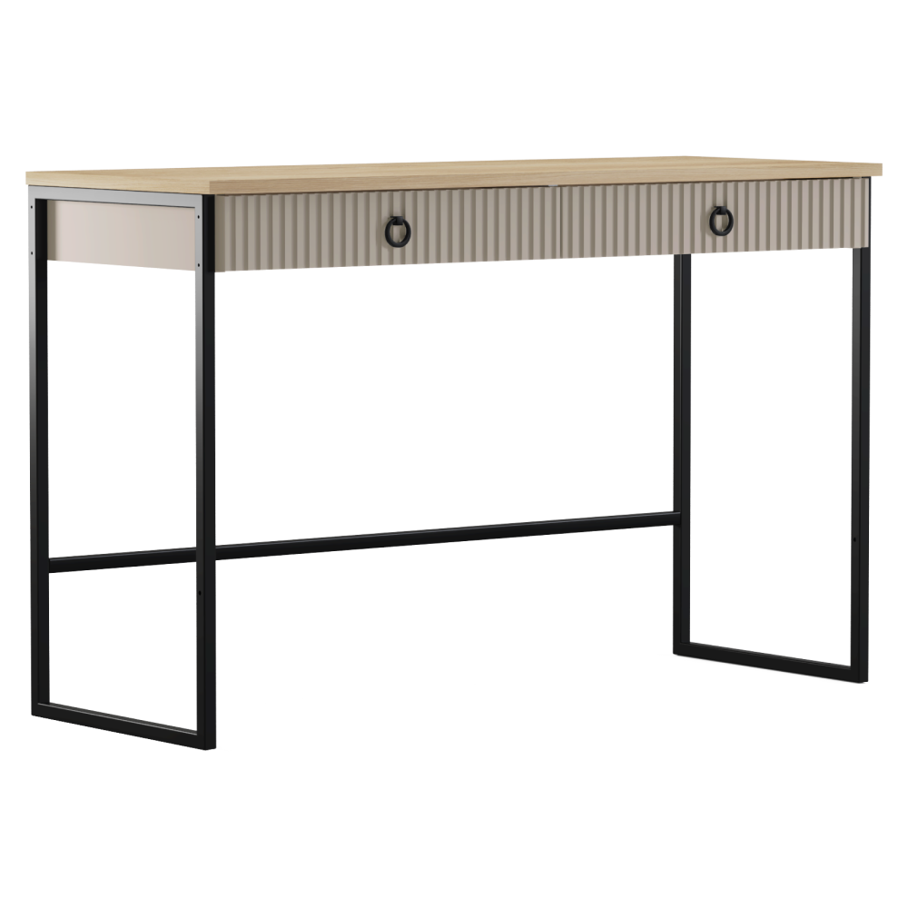 Măsuţă de toaletă, gri-maroniu Taupe/stejar silverjack, DOMCA 2S