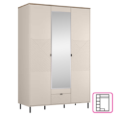 Comodă, caşmir/stejar castello, EYCO 3D1S