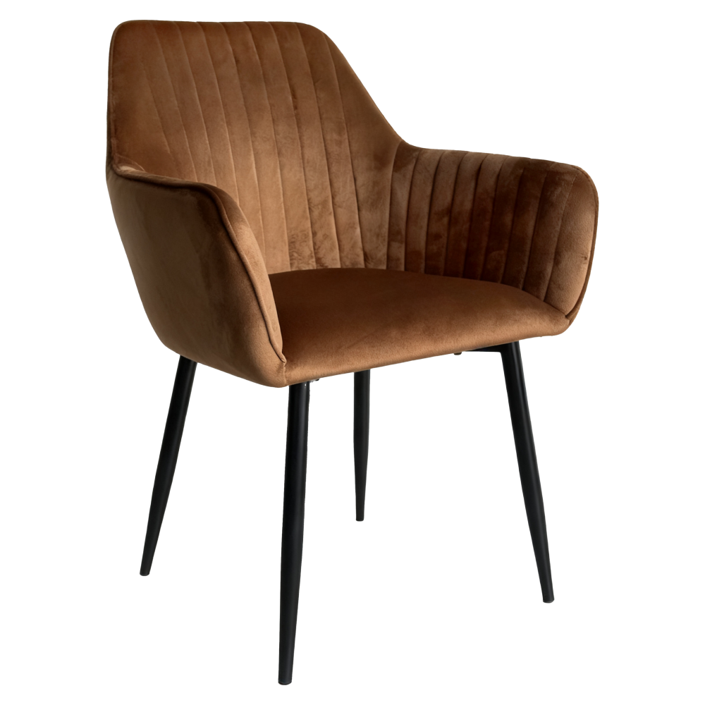 Scaun de sufragerie, ţesătură maro Velvet/negru, ZIRKOS NEW