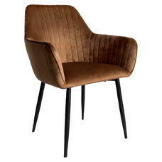 Scaun de sufragerie, ţesătură maro Velvet/negru, ZIRKOS NEW