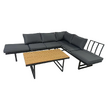 Set de grădină, negru/gri închis/natural, ILARIA