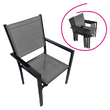 Set de grădină din 9 piese, gri/negru, aluminiu, KESIOS