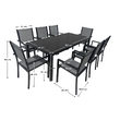 Set de grădină din 9 piese, gri/negru, aluminiu, KESIOS