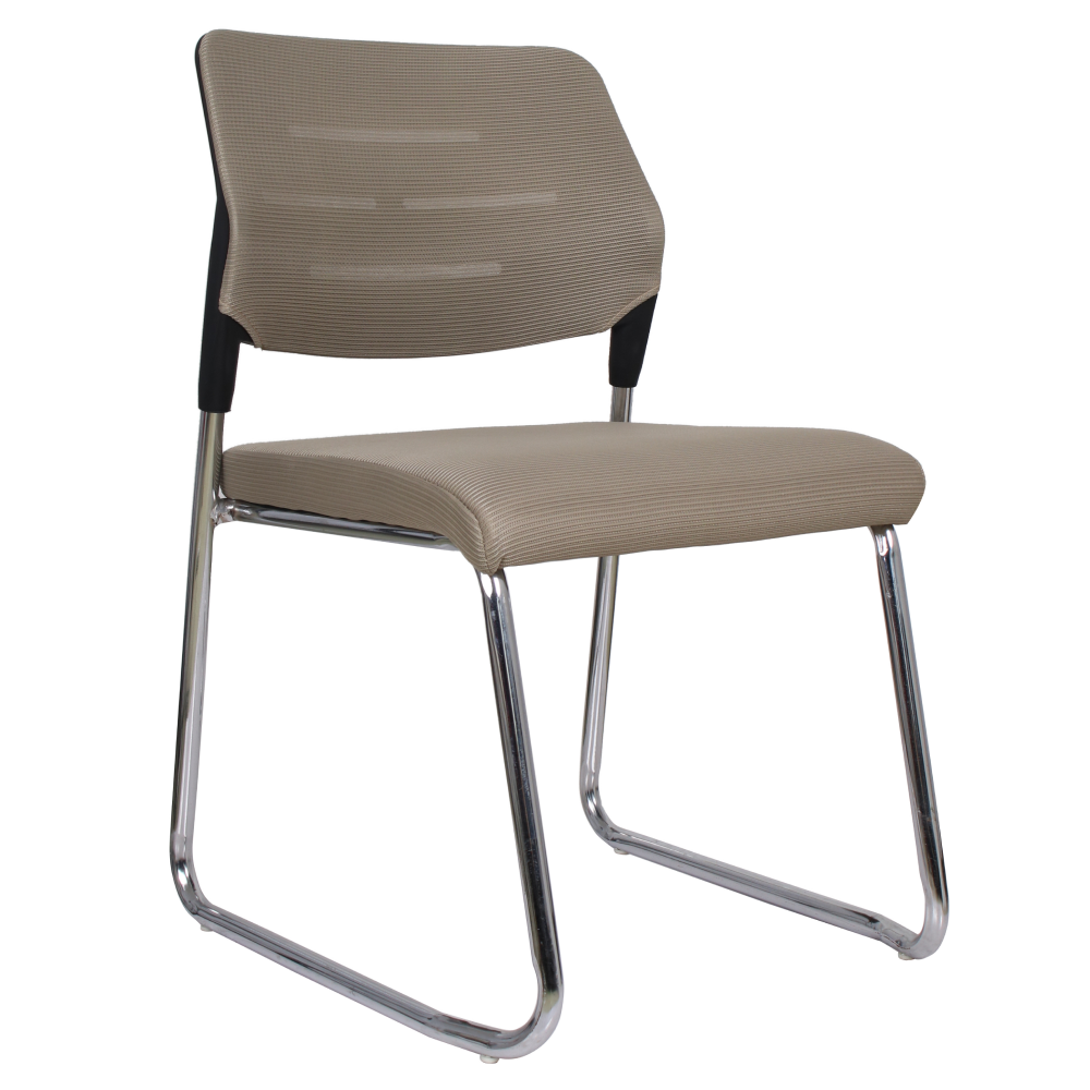 Scaun de conferinţă, maro deschis/crom, KLEDI