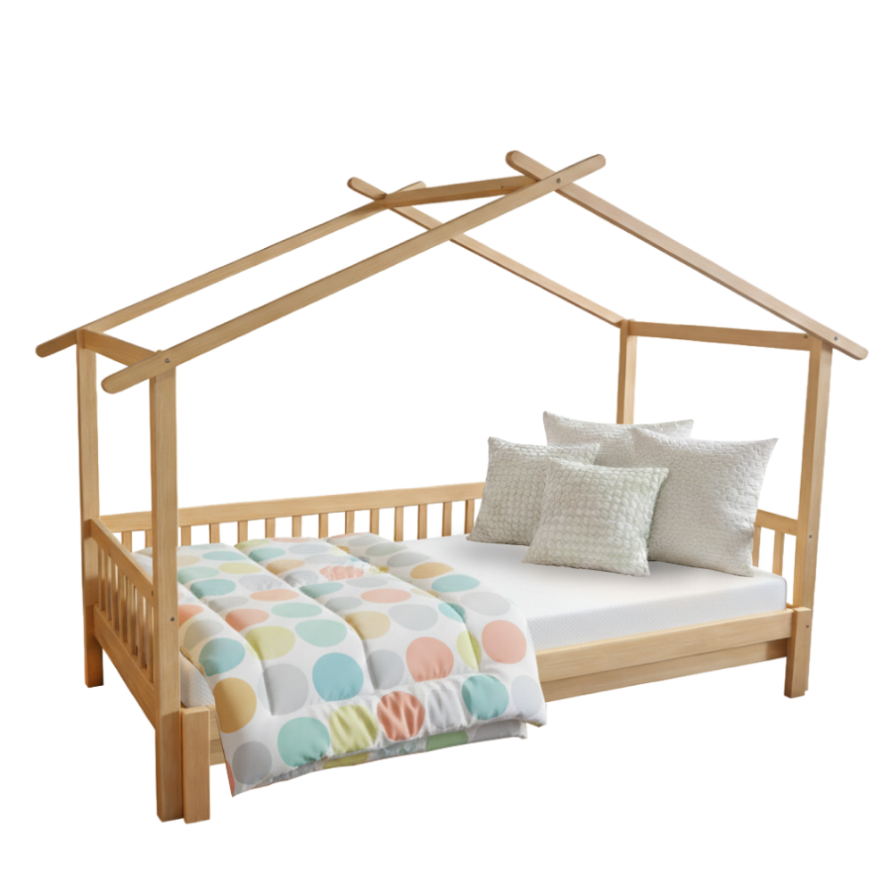 Pat Montessori cu pat suplimentar, natural, 90x200, KESIO