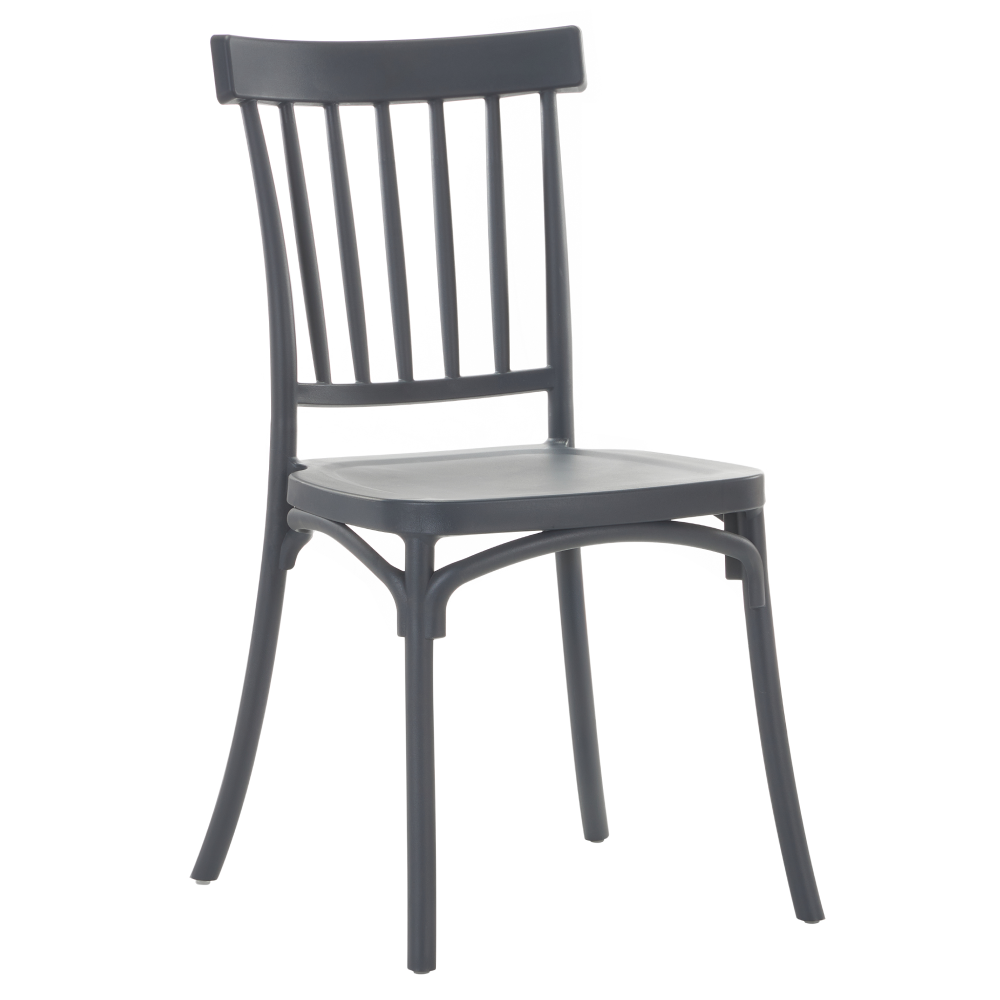 Scaun stivuibil, gri închis, SAZEN NEW