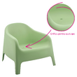 Scaun stivuibil, verde, plastic, SOKRA NEW