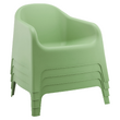 Scaun stivuibil, verde, plastic, SOKRA NEW