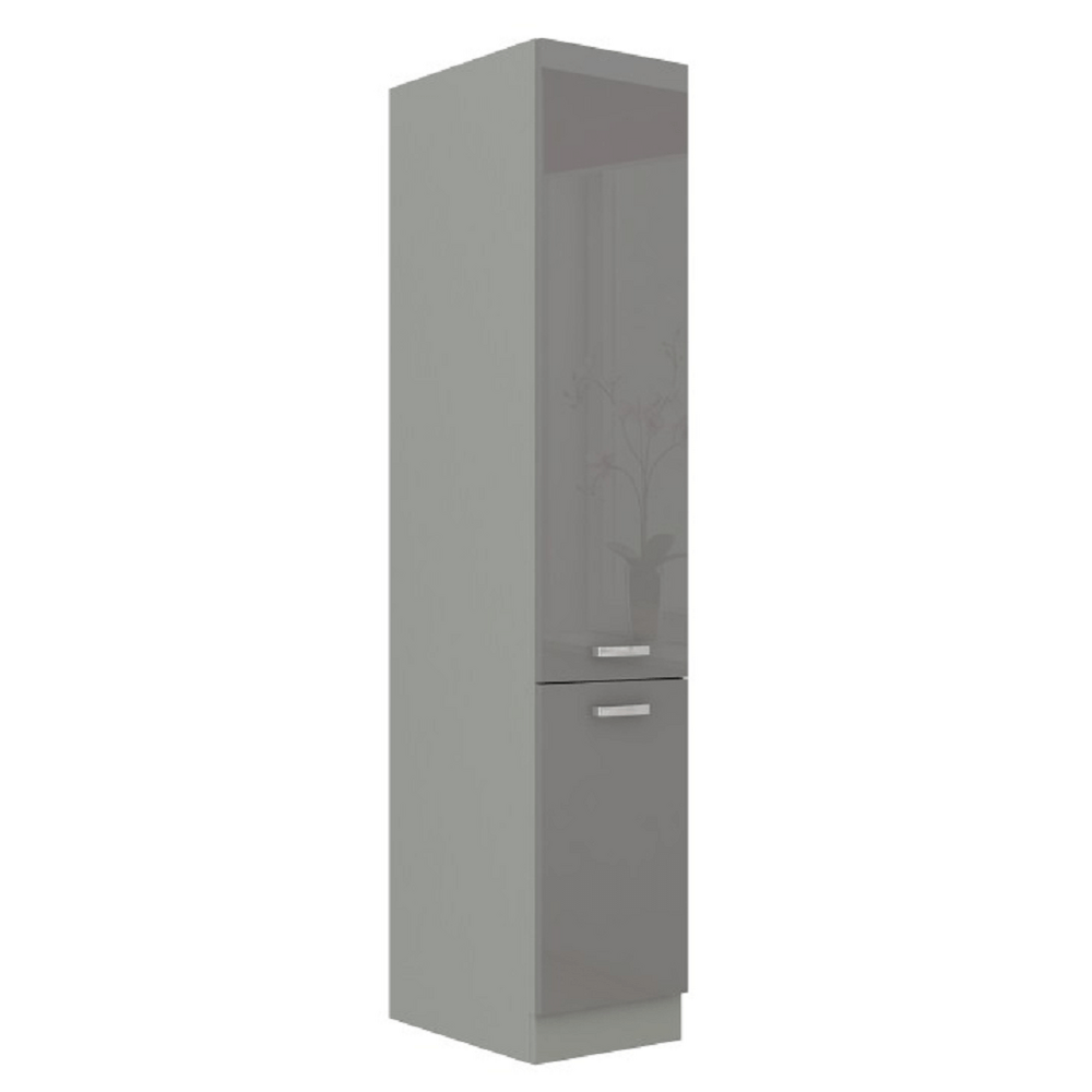 Dulap înalt cu două uşi, gri extra lucios HG/gri, PRADO 40 DK-210