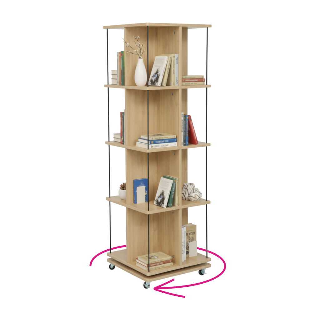 Raft pivotant, stejar/negru, POTOR