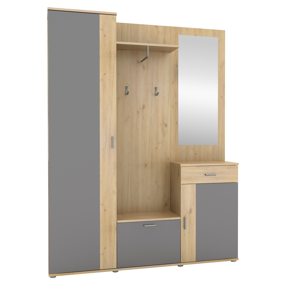 Ansamblu hol, stejar artisan/grafit,  AMALIA