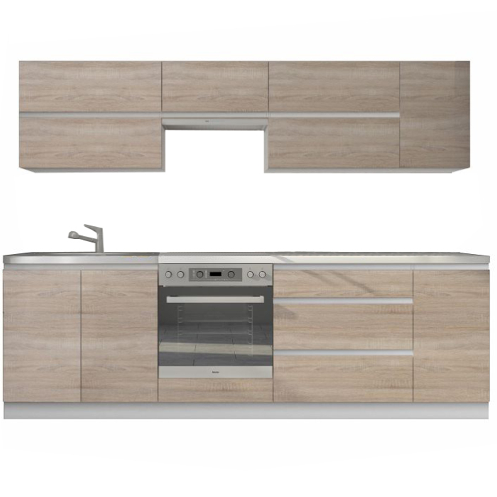 Set bucatarie 2,6 m, alb/stejar sonoma, LINE