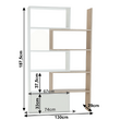 Etajeră, alb/stejar sonoma, ASTA