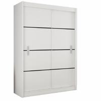 Dulap cu uşi glisante, alb/negru, MERINA 203