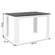 Masă dining, alb/negru, 120x80, KRAZ